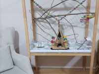 El Yapımı Geniş Ahşap Oyun Kafesi