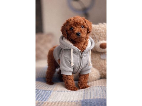 Koyu Kırmızı Toy Poodle Yavru