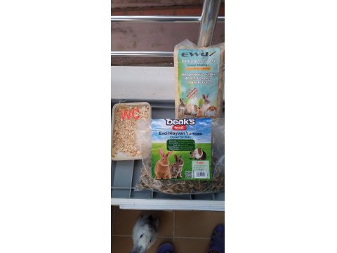 On Aylık Erkek Evcil Tavşan Kafesi Tüm Malzemeleri Vardır. Çift Katlı Kafes 3 Parça